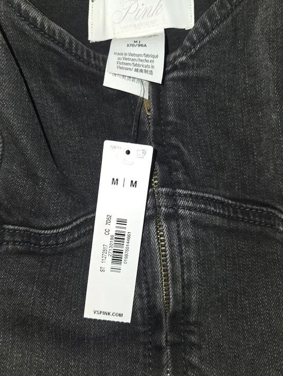 NWT VS PINK Denim Front Zip Corset Dress - Picture 7 of 7